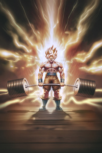 Goku Saiyan Strength (1080x2280) Resolution Wallpaper