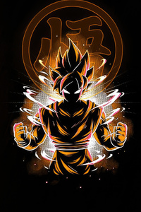 Goku Serene Strength (1125x2436) Resolution Wallpaper