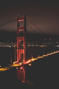 Golden Gate Bridge At Night Time (750x1334) Resolution Wallpaper
