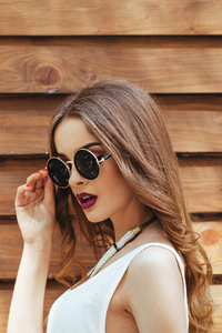 Gorgeous Girl Wearing Sunglasses Outdoors