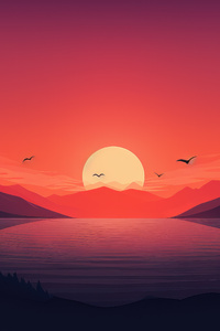 1440x2960 Graceful Morning Birds A New Day In Minimalism