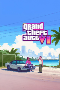 Grand Theft Auto Vi 8 Bit Artwork (1280x2120) Resolution Wallpaper