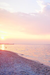 640x1136 Greece Sea Beach Sunset