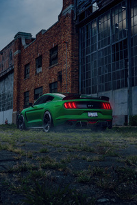 640x960 Green Ford Mustang 5k