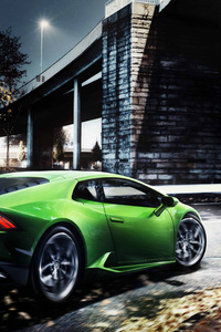 Green Lamborghini Huracan 8k (320x568) Resolution Wallpaper