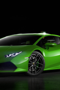 Green Lamborghini Huracan Front (320x568) Resolution Wallpaper