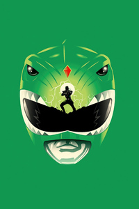 Green Power Ranger Minimal (320x480) Resolution Wallpaper