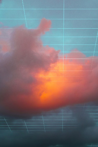 Grid Clouds Abstract 4k (480x854) Resolution Wallpaper