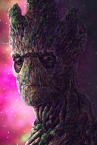Groot Digital Art 4k (1440x2560) Resolution Wallpaper
