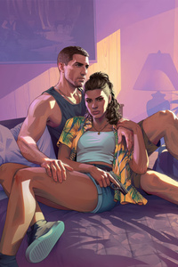 Gta 6 Lucia And Jason (640x960) Resolution Wallpaper