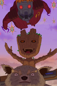 Guardians Of The Galaxy 5k Artwork (1125x2436) Resolution Wallpaper