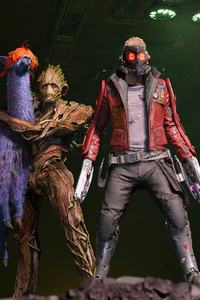 Guardians Of The Galaxy Game Characters 4k (320x568) Resolution Wallpaper