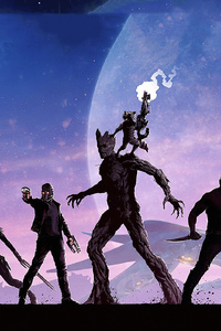 Guardians Of The Galaxy Vol Art (320x568) Resolution Wallpaper