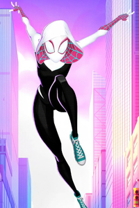 Gwen Stacy 4k Colorful Art (1080x2280) Resolution Wallpaper