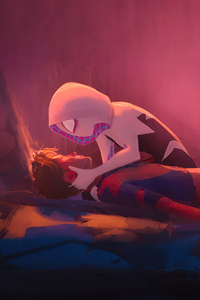 Gwen Stacy And Peter Parker In Spider Man Across The Spider Verse