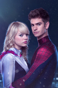 Gwen Stacy And Spiderman 5k (800x1280) Resolution Wallpaper