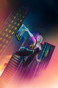 Gwen Stacy Freefall Moment (1280x2120) Resolution Wallpaper