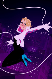 Gwen Stacy In SpiderMan Into The Spider Verse Arts