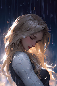 Gwen Stacy In The Rain (1280x2120) Resolution Wallpaper