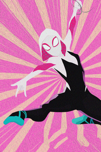 Gwen Stacy Spider Man Into The Spider Verse Arts (320x568) Resolution Wallpaper