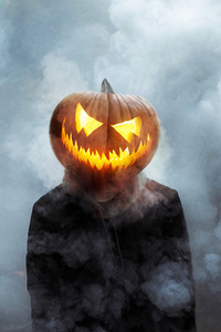 640x1136 Halloween Glowing Face 4k
