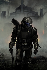 Halo 3 Odst Concept Art 4k (320x568) Resolution Wallpaper