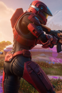 Halo Fortnite Power Rangers (240x400) Resolution Wallpaper