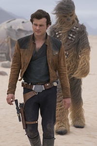 Han Solo And Chewbacca In Solo A Star Wars Story (320x568) Resolution Wallpaper