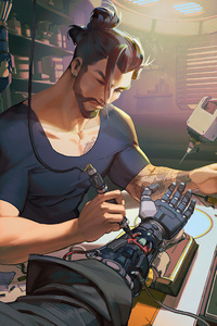 Hanzo Overwatch Scifi Arm Fixing 4k (1125x2436) Resolution Wallpaper