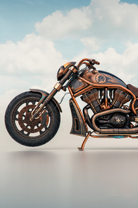 Harley Davidson Night Rider Steampunk 4k