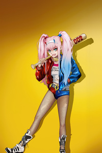 Harley Quinn A Riot Of Colors (360x640) Resolution Wallpaper