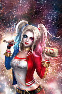 Harley Quinn Artistic Rebellion (1080x2160) Resolution Wallpaper