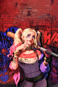 Harley Quinn Daddy Lil Mosnter (1242x2668) Resolution Wallpaper