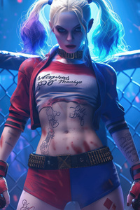Harley Quinn Dominates (240x400) Resolution Wallpaper