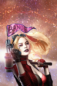 Harley Quinn Kaboom Style (240x400) Resolution Wallpaper