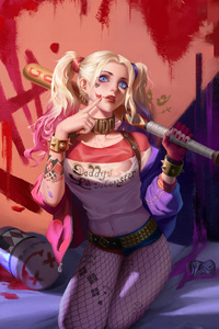 Harley Quinn Mania (2160x3840) Resolution Wallpaper