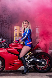 Harley Quinn On Ducati Cosplay