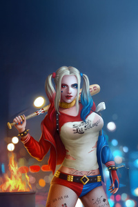 Harley Quinn Queen Of The Grid (1080x2280) Resolution Wallpaper