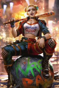 Harley Quinn Riotous Reign (1440x2560) Resolution Wallpaper