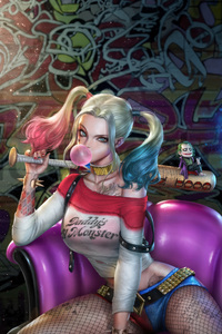 Harley Quinn Smash Hit (1080x2160) Resolution Wallpaper