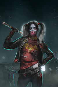Harley Quinn The Queen Of Chaos Reign (240x400) Resolution Wallpaper