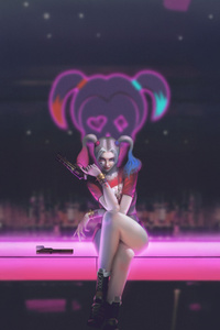 Harley Quinn Wild World (640x1136) Resolution Wallpaper