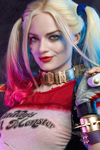 1242x2688 Harley Quinn X Margot Robbie 4k
