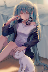 Hartsune Miku Vocaloid Anime Girl 5k (2160x3840) Resolution Wallpaper