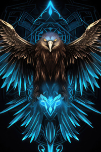 Hawk Glowing Dark 5k (1440x2560) Resolution Wallpaper