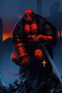Hellboy 2020 4k Artwork (1125x2436) Resolution Wallpaper