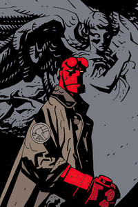 Hellboy Comic Art 4k (640x1136) Resolution Wallpaper