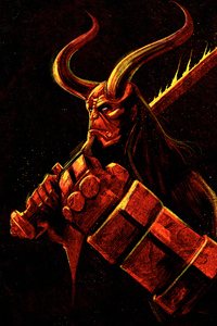 Hellboy New Digital Artwork (640x960) Resolution Wallpaper