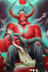 Hellboy New Poster Art (1125x2436) Resolution Wallpaper