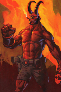 Hellboy Smoker (750x1334) Resolution Wallpaper